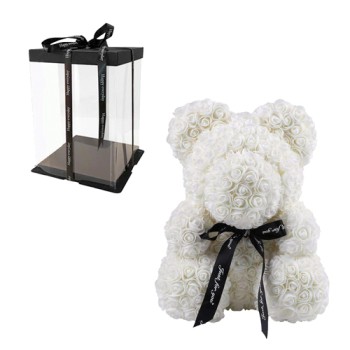Beauty And The Beast Big Teddy Bear White Roses